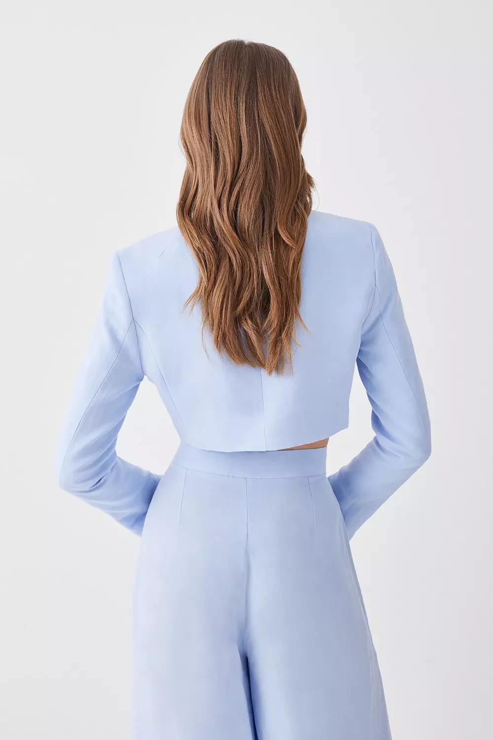 Pale blue hot sale cropped jacket